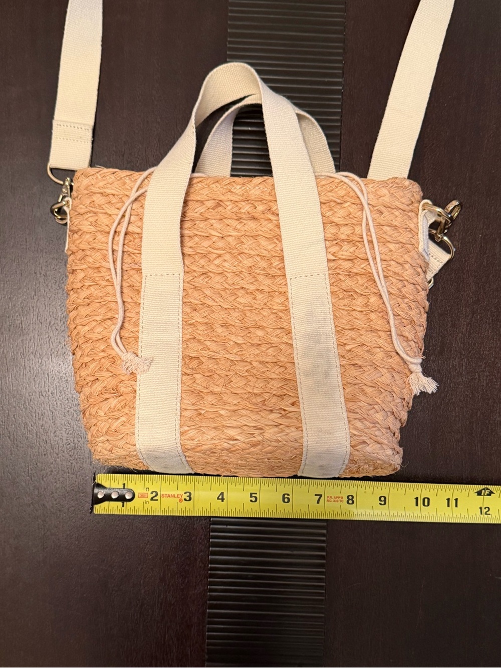 NWT J.Crew Factory Raffia Straw Mini Tote Bag Summer Beach Handle and Strap - Picture 4 of 14